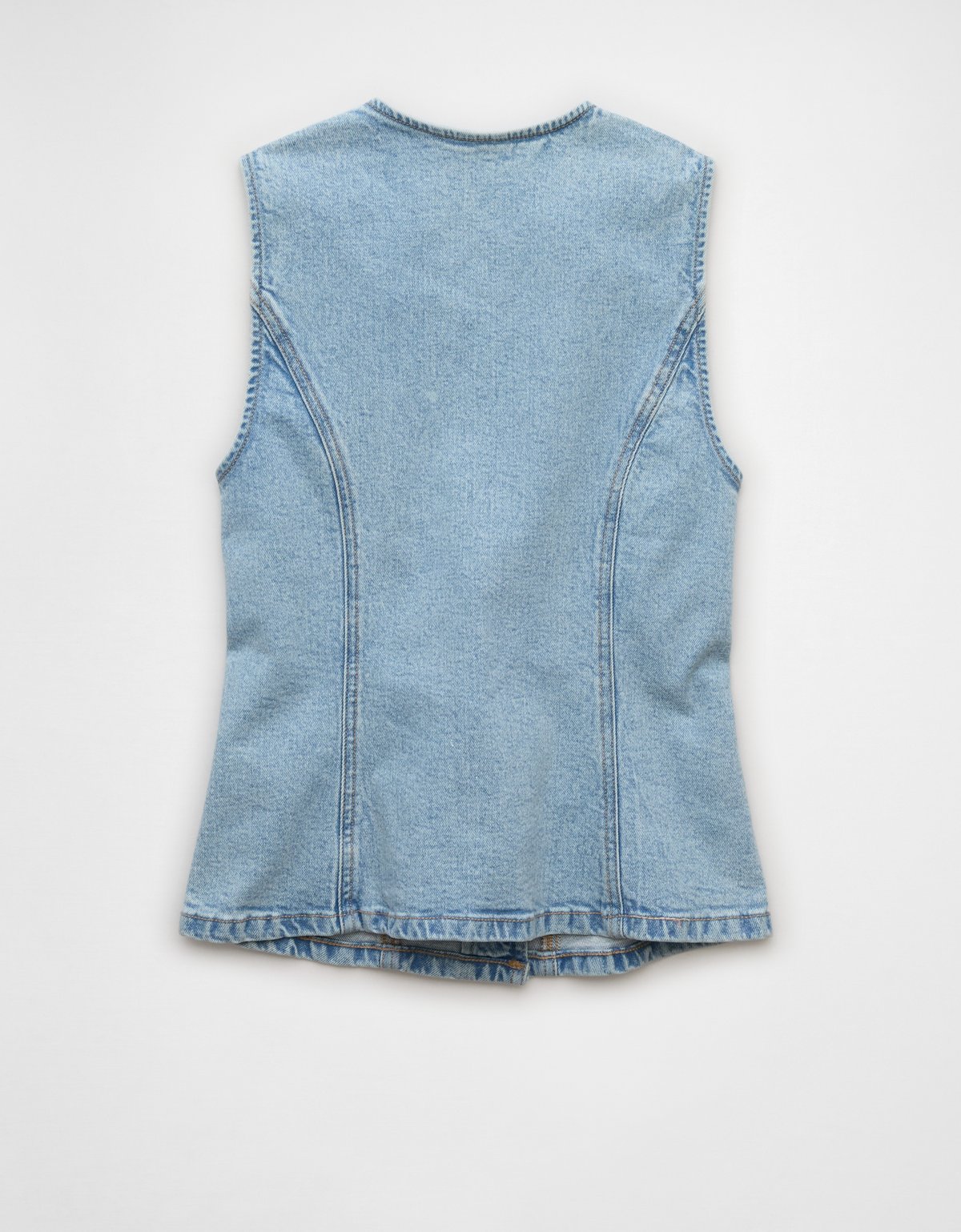 AE Crew Neck Button-Up Denim Vest - image 4