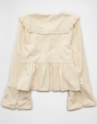 AE Long Sleeve Tie-Front Blouse