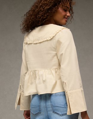AE Long Sleeve Tie-Front Blouse