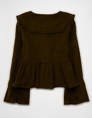 AE Long Sleeve Tie-Front Blouse
