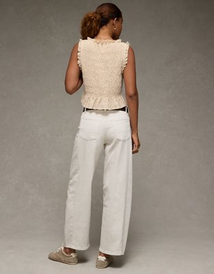 AE Tie-Front Smocked Tank Top