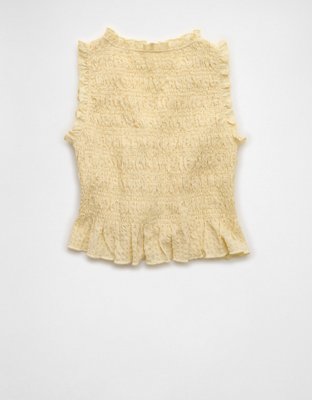 AE Tie-Front Smocked Tank Top