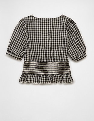 AE V-Neck Puff Sleeve Corset Shirt