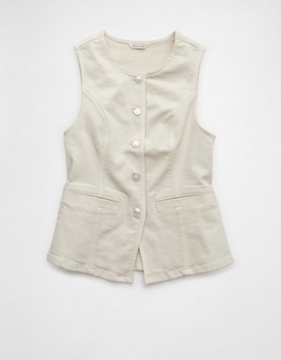 AE Crew Neck Button-Up Vest