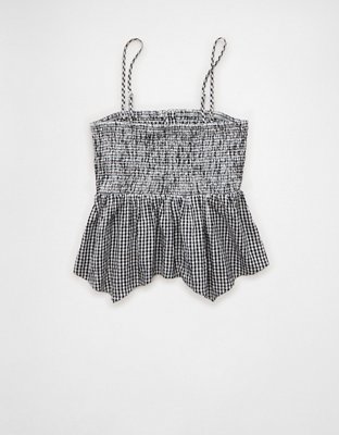 AE Handkerchief Hem Smocked Babydoll Tube Top