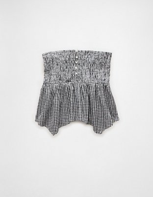 AE Handkerchief Hem Smocked Babydoll Tube Top