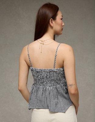 AE Handkerchief Hem Smocked Babydoll Tube Top