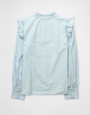 AE Ruffle Denim Blouse