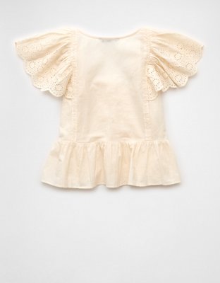 AE Cap Sleeve Eyelet Blouse