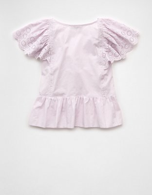 AE Cap Sleeve Eyelet Blouse