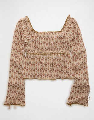 AE Chiffon Ruched Blouse