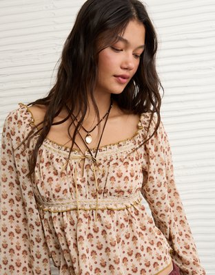 AE Chiffon Ruched Blouse