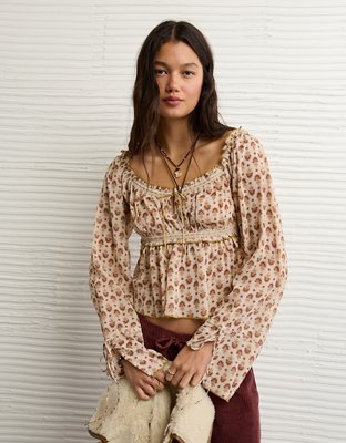 AE Chiffon Ruched Blouse