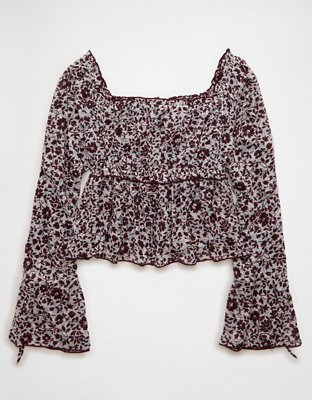 AE Chiffon Ruched Blouse