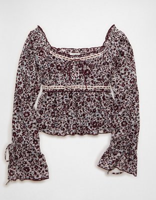 AE Chiffon Ruched Blouse