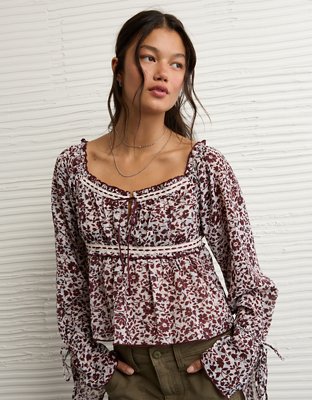 AE Chiffon Ruched Blouse