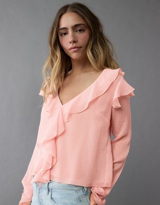 トップス AMERI RUFFLE FRILL CHIFFON BLOUSE Ameri（アメリ）の「RUFFLE FRILL CHIFFON BLOUSE（シャツ