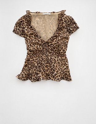 AE V-Neck Chiffon Babydoll Blouse