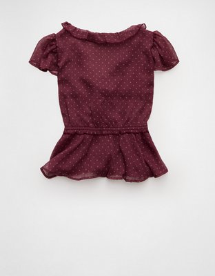 Blouse nuisette en chiffon à encolure en V AE