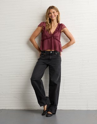 Blouse nuisette en chiffon à encolure en V AE