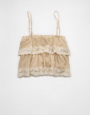 AE Chiffon Tiered Ruffle Tank