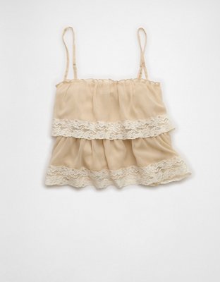 AE Chiffon Tiered Ruffle Tank