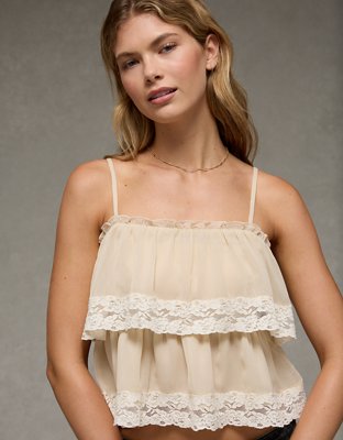 AE Chiffon Tiered Ruffle Tank