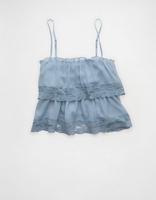 AE Chiffon Tiered Ruffle Tank Top