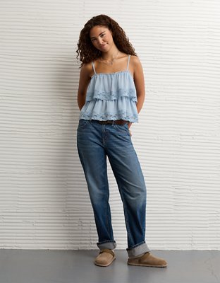 AE Chiffon Tiered Ruffle Tank Top