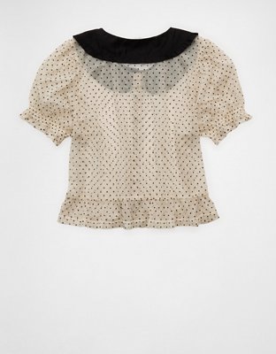 AE Short Sleeve Sheer Blouse