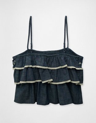 AE Embroidered Ruffle Cami Top