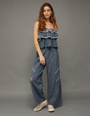 AE Embroidered Ruffle Cami Top