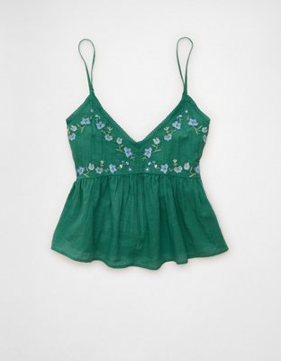 AE Embroidered V-Neck Babydoll Cami