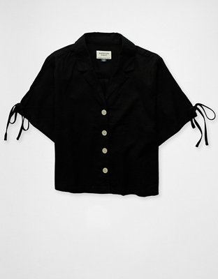 AE Linen-Blend Button-Up Shirt