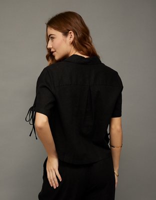 AE Linen-Blend Button-Up Shirt