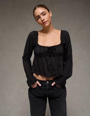 AE Long Sleeve Babydoll Blouse