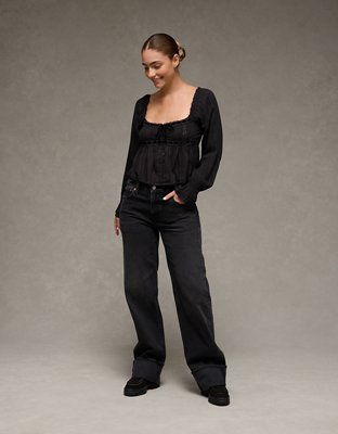 AE Long Sleeve Babydoll Blouse