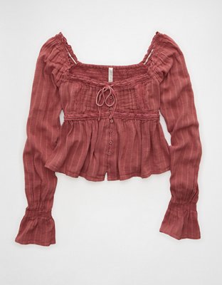 AE Long Sleeve Babydoll Blouse