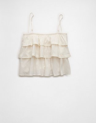AE Embroidered Ruffle Cami Top | American Eagle
