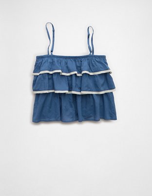 AE Embroidered Ruffle Cami Top