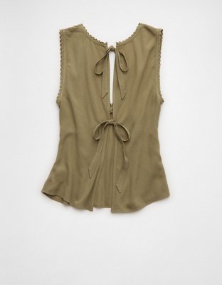 AE V-Neck Tie Back Top | American Eagle