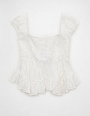 AE Lace Trim Babydoll Blouse