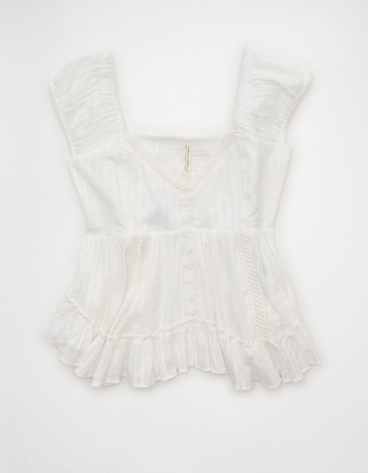 AE Lace Trim Babydoll Blouse