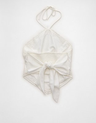 AE Linen-Blend Bandana Halter Top