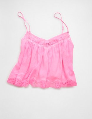 AE Cropped Lace-Trim Cami
