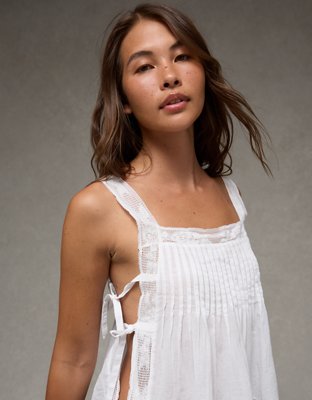 AE Side-Tie Lace Trim Cami | American Eagle