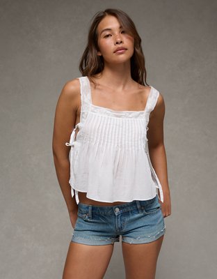 AE Side-Tie Lace Trim Cami