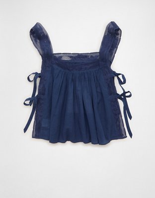 AE Side-Tie Lace Trim Cami