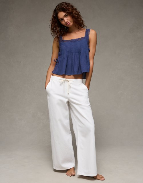 AE Side-Tie Lace Trim Cami