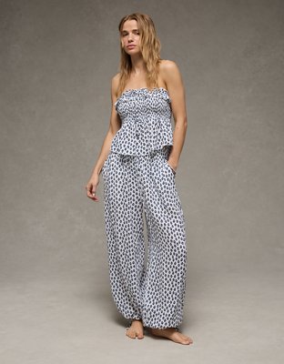 AE Tie-Front Smocked Tube Top